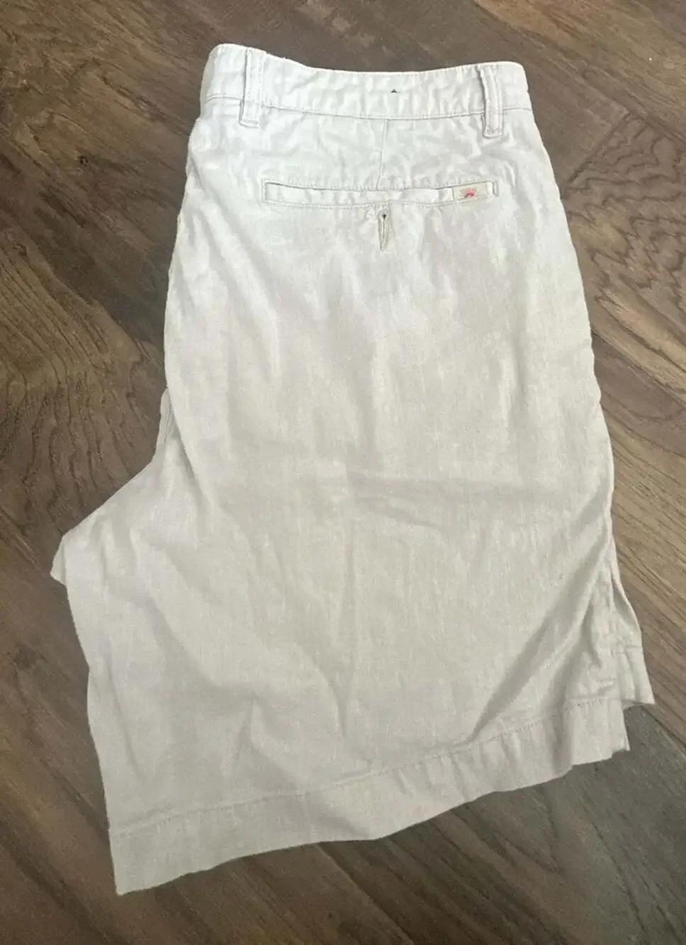 Faherty Men's Malibu Linen & Cotton Chino Shorts Cream Size 34
